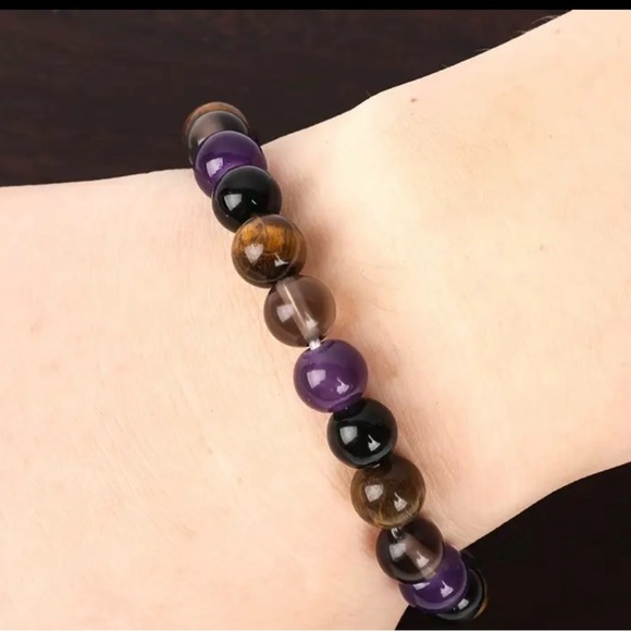 New Boho Chic Natural Tiger Eye Stone Bracelet For Protection Self Care Gift - Picture 4 of 6